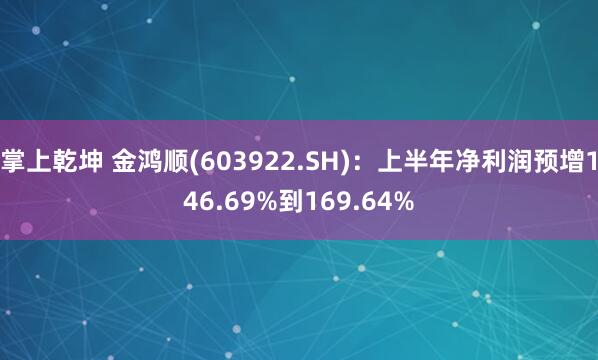掌上乾坤 金鸿顺(603922.SH)：上半年净利润预增146.69%到169.64%